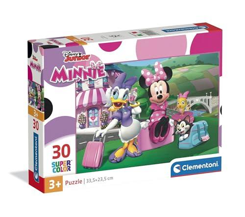 Clementoni - Puzzle per Bambini 30 Pezzi Supercolor, per Bambini 3+ Anni, Illustrazione Disney Minnie, Idea Regalo, Made in Italy, 33,5x23,5 cm, 20287
