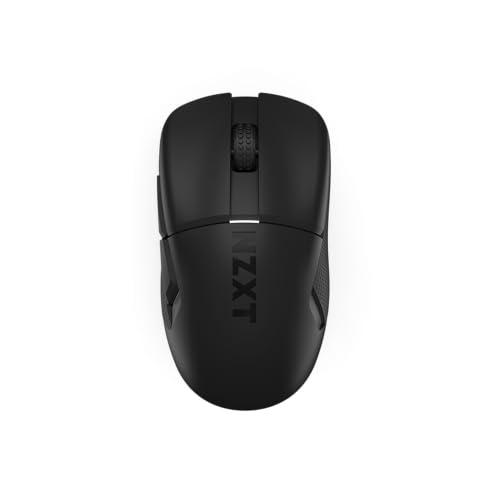 NZXT Lift Elite Wireless Gaming Mouse – Ultra leggero 57 g – 4K/8K Polling Rates, Switch ottici, Sensore ottico 26K DPI – Lunga durata della batteria – Grip laterali in gomma – Nero