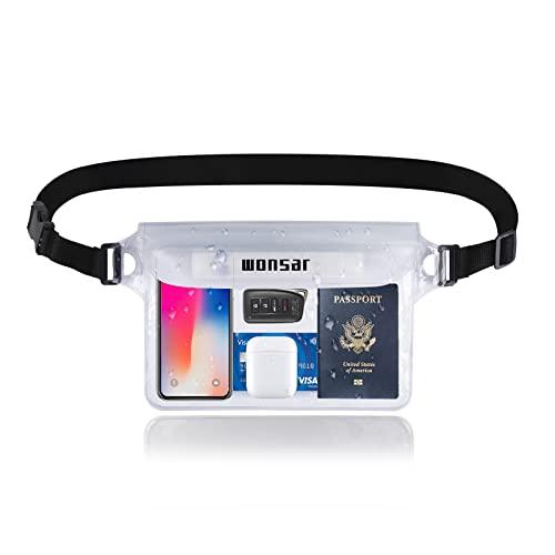 WONSAR borsa impermeabile mare accessori, Custodia Impermeabile, marsupio impermeabile con Cinturino Regolabile per Spiaggia Nuoto, Canottaggio, Pesca, Escursioni, Vela