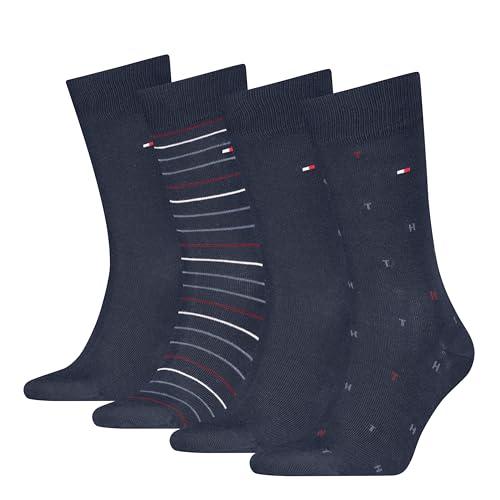 Tommy Hilfiger Tin Giftbox Classic Sock, Blu Navy, 43-46 (Pacco da 4) Uomo
