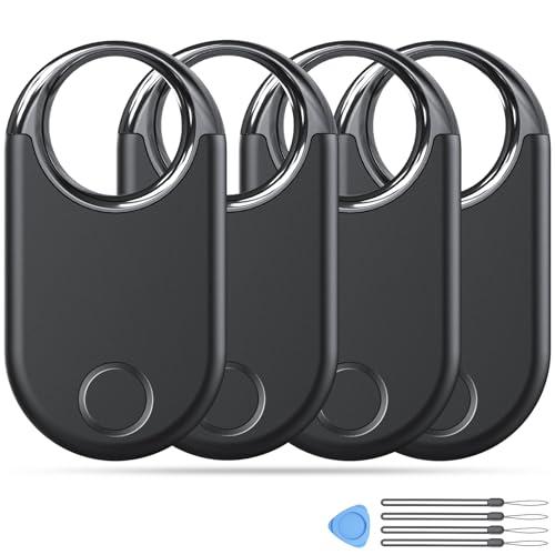 Smart Air Tags Bluetooth Tracker Finder 4 pezzi, Bluetooth Localizzatore Funziona con Apple Dov'è App (solo iOS) Trova oggetti e chiavi per Bagagli, Valigie, ZainiBorse, Batteria Sostituibile. Nero