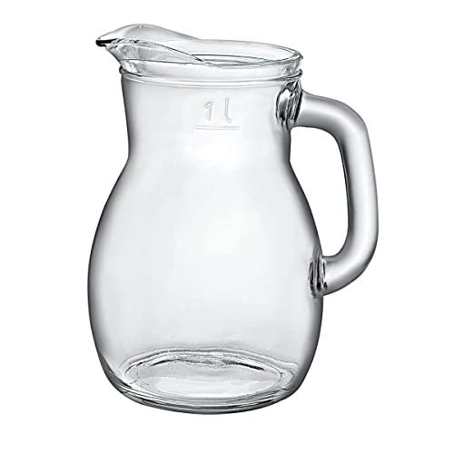 Bormioli Rocco Bistrot Jug oz, Set of 6 Beverage Pitcher, 33.75 oz, Clear