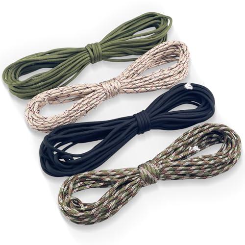 Eckerdromk 4 Pezzi Paracord 4 mm, 7 Fili Nylon Corda,100% Nylon Corda, Corda Paracadute Resistente allo Strappo, Fatto Mano 250 kg Carico Rottura in Many Colours per Sopravvivenza, All'aperto (40m)