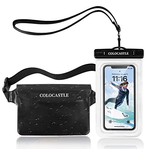 COLOCASTLE Custodia Impermeabile Smartphone, Borsa Impermeabile Mare, Sacca Stagna, Dry Bag, IP68 Marsupio Subacquea con Cintura Regolabile per Spiaggia Nuoto, Canottaggio, Pesca, Escursioni