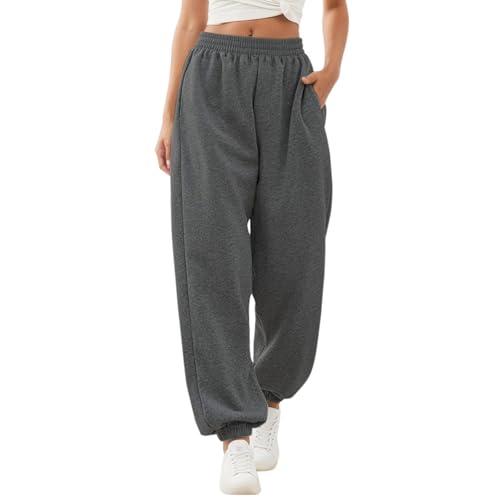 Neteson Pantaloni Sportivi Donna Larghi Vita Alta Pantaloni della Tuta Yoga con Tasche Pantaloni da Jogging Casual a Gamba Larga per Fitness Sport Jogger Running
