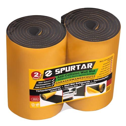 Spurtar Paracolpi Garage Gommapiuma Paracolpi Portiere Auto, Paraspigoli Muro Protezione Paraurti Auto per Esterno Accessori Automobile Gomma Adesiva, 4000 X 200 X 6,5 mm