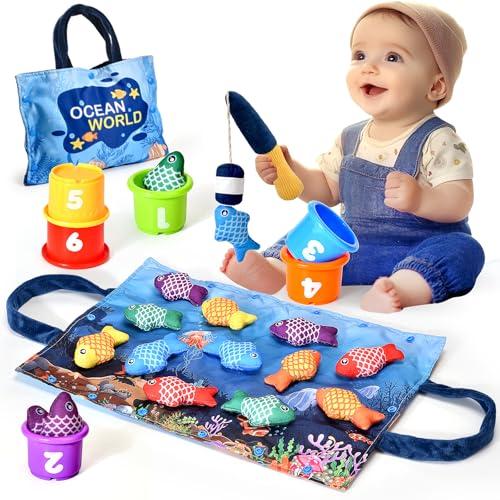 Yitical Giochi Bambini 1 Anno 2 Anni, 20PCS Montessori Gioco Pesca Morbidi, Regalo Bambino 6 12 18 Mesi, Interattivi Educativo Giocattoli Bambino