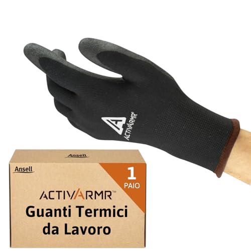 Ansell Activarmr 97-631 Guanti da Lavoro Invernali, Resistenza Termica a Basse Temperature e all'Aperto, Guanti di Protezione dal Freddo, Guanti da Uomo E da Donna, Guanti Neri, Taglia M (1 Paio)