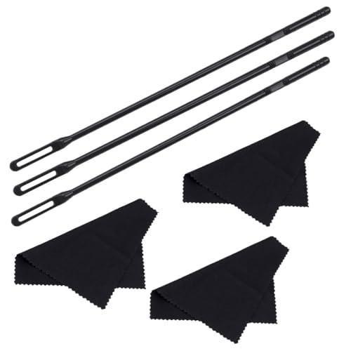 NHPY Kit Pulizia Flauto - 6 Pezzi Asta e Panno per La Lucidatura e Cura Interna del Flauto (Nero)