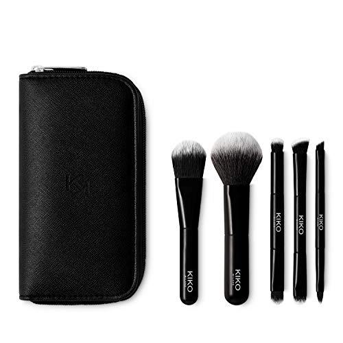 KIKO Milano Travel Brush Set, Pochette Da Viaggio Con 5 Pennelli Professionali