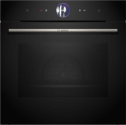 Bosch HSG7261B1 Serie 8, Forno da incasso, Cottura a vapore fino a 120 °C, Home Connect: controllo da remoto, Assistente alla cottura, Display touch, AirFry, 60 x 60 cm, Nero