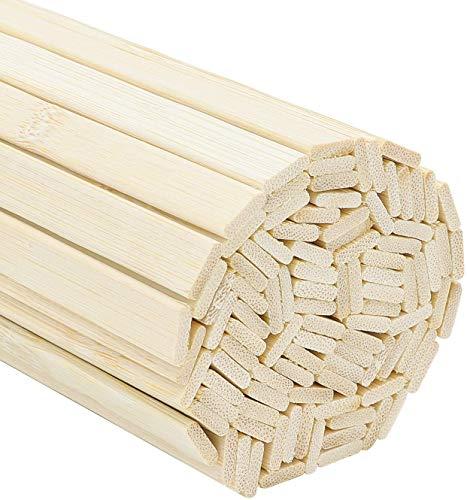 Belle Vous Bastoncini di Legno per Lavoretti - Bastoncini Bamboo Resistenti  (Set da 100) - Stecche Legno per Lavoretti da 40 cm - Bastoncini Legno per  Artigianato Fai-da-Te - Legnetti Bricolage