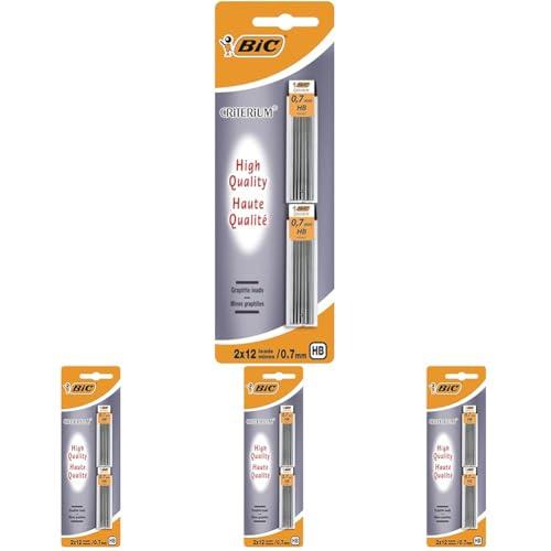 Bic Criterium - Mine per matita meccanica, 0,7 mm, confezione da 2, colore: grigio