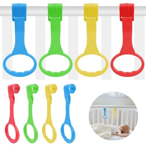 VMUTGA 8 Pezzi Anelli Box Bambini, Anelli per Culla Anelli Lettino Aiuta i Bambini Maniglie Box Bambini Aiuta il Bambino Ganci Box Bambini a Imparare a Stare in Piedi per Box Bambini Accessori