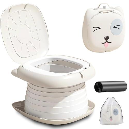 auvstar Vasino Portatile per Bambini da Viaggio,Sedile per Vasetto per Bambini,WC Pieghevole per Bambini,Vaso pieghevole da viaggio Toilette Bambini Per Indoor Outdoor con Borsa da Viaggio(Grigio)