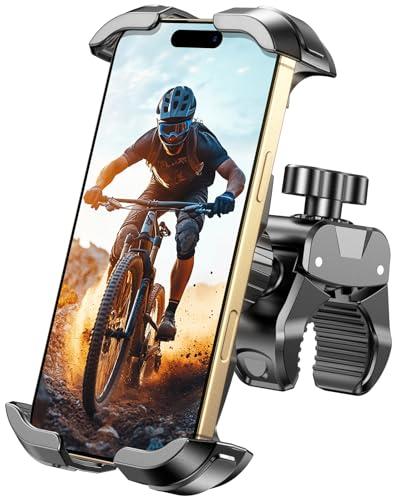 Rolgno Porta Cellulare Moto, Blocco Rapido Porta Cellulare Bici, 360° Rotabile Universale Manubrio Supporto Telefono Moto Compatibile con iPhone 16 15 14 Pro Max, Galaxy, 4.7''-6.9'' Smartphone