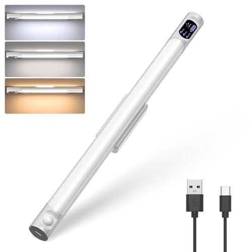 Goodea Luce LED Sottopensile Cucina con Sensore di Movimento, 2200mAh Luce Armadio LED Senza Filo, USB Ricaricabile Dimmerabile per Cucina, Scale, Corridoio, Garage [36cm x1 Pezzo]