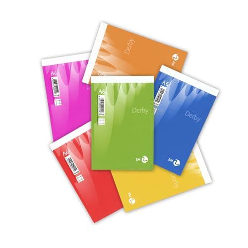 BM BeMore - Notes Derby 0100011 - Blocco Notes Punto Metallico - Formato A6 - Rigatura 5 mm con Quadretti 5 mm - Carta 60 g/mq - Confezione da 10 pezzi
