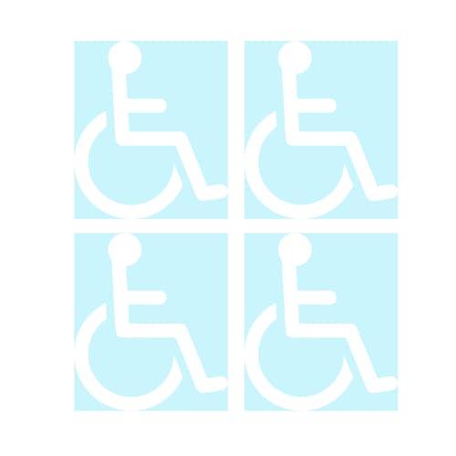 GamesMonkey® - Adesivi Disabili Invalidi Kit - Per Uso Esterno e Interno - Auto Van Truck Camion Camper (Kit 4 pezzi - Disabili Bianco)