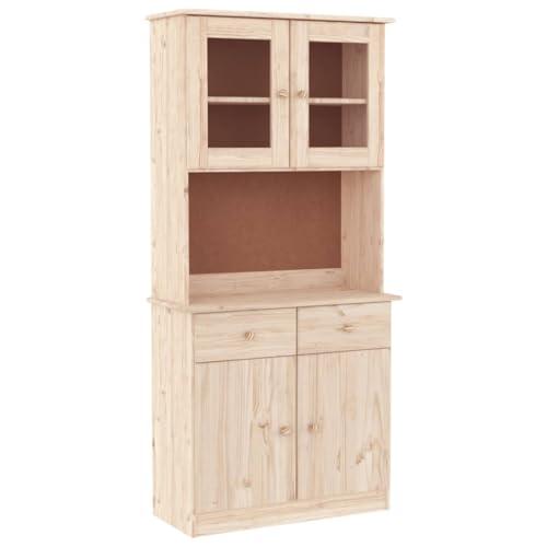 vidaXL Credenza Alta 77x35x165 cm in Legno Massello di Pino