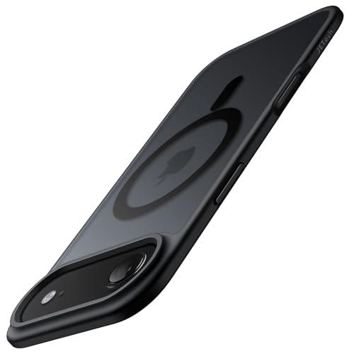 JETech Cover Magnetica per iPhone New Air 6,6 Pollici Compatibile con MagSafe, Custodia per Telefono Retro Opaco Traslucido Sottile Minimalista Antiurto (Nero)
