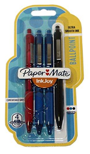 Paper Mate Inkjoy - Penna a sfera retrattile Asst Colors. Confezione da 4.