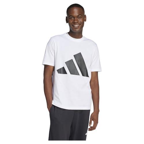 adidas Uomo Essentials Big Logo Single Jersey Tee, White/Black, S