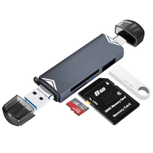 YIIFELL Lettore Schede SD 3 in 1, Lettore SD Card USB C/3.0 e Micro USB per MMC/TF/SDXC/SDHC/Micro SDXC, Compatibile con iPhone 16/15, iPad Pro, Galaxy S24/S23, MacBook, PC e Tablet