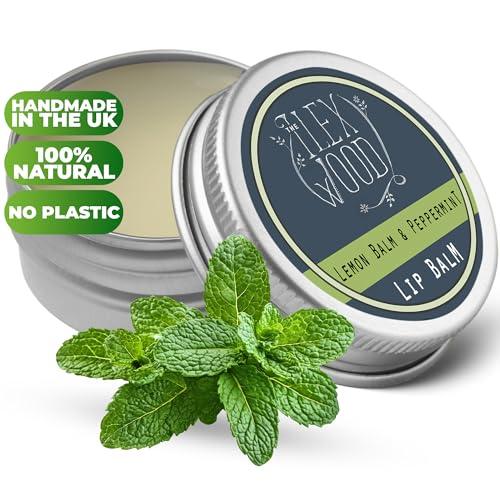 Balsamo per le labbra Melissa e Menta piperita - tutto naturale, senza olio di palma, balsamo per le labbra idratante, prevenzione del raffreddore - 10ml