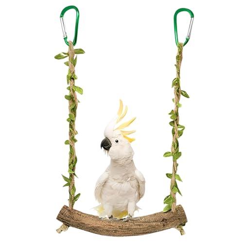 YUPZAR Altalena per Uccelli Giocattolo di Uccelli in Legno,Naturel Giochi per Pappagalli,Trespolo per Pappagalli,Altalene per Pappagalli,Gabbia dell'Uccello Che Appende i Giocattoli