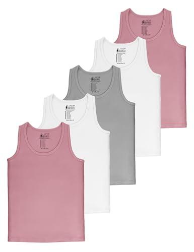 ALPIDEX Set di 5 Canotte Bambina Intime 100% Cotone Cannottiera Morbida Bimba Top, Taglia:98-104 cm (2-4 Anni), Colore:Candy