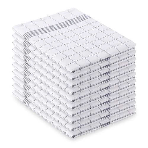 Vaily 1234567890® Strofinacci a Quadri Confezione da 10-70 x 45 cm 100% Cotone (Grigio)