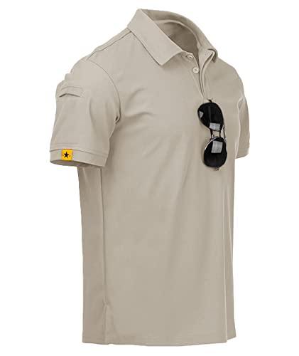 JACKETOWN Polo Shirt Uomo Manica Corta Asciugatura Rapida Traspirante Tennis Polo Shirt Camicie Estate per Uomo Button Front T-Shirts Sport Shirt Basic Regular Fit Golf Shirt