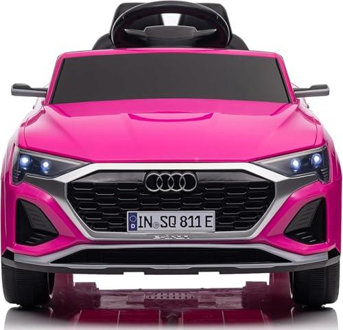 Macchina Elettrica per Bambini Audi SQ8 etron Sportback 12V Auto Telecomandata con Cintura di Sicurezza a 5 Punti Porte Apribili e Ruote Resistenti Rosa