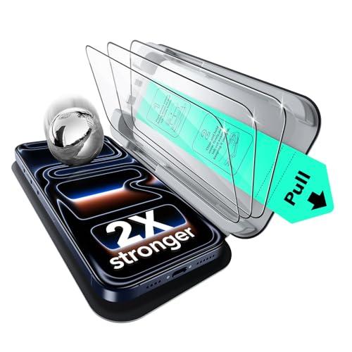 ESR Pellicola Vetro Temperato per iPhone 17 Pro Max, Grado militare, Infrangibili, Durezza 9H, Vetro temperato a copertura totale con supporto UltraFit, 3 Pezzi