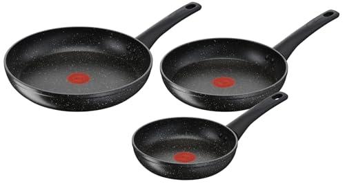 Lagostina Cucina Facile, Set padelle Antiaderenti Ø cm 20-24 - 28, 3 Pezzi, Batteria di Pentole Gas e Forno, Indicatore Cottura Thermo-Signal, Manici Ergonomici