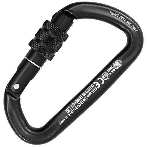 Kong. Trapper Screw Sleeve. Moschettone Arrampicata in Alluminio con Ghiera a Vite. Sistema Keylock Anti-Impiglio. Forma Compatta. Ingombro Minimo. EN 12275/B, EN 362/B. Peso 85g.