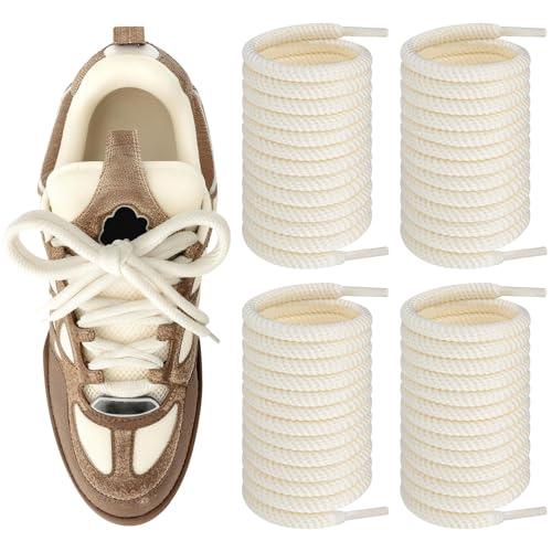 Endoto 4PCS Lacci per Louis Vuitton Skate Scarpe, 5MM Tondi Stringhe Laccio di Ricambio Shoelaces Laces per LV Sneakers - Beige, 54 Pollici