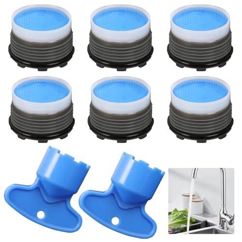 6 Pezzi Aeratore Rubinetto M18.5, Filtri Rubinetto con 2 Chiave Aeratore Rubinetto, Rompigetto Rubinetto Cucina Plastica, M18.5 Filtri Rubinetti Lavandino