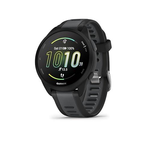 Garmin Forerunner 165, Smartwatch per la corsa, 43mm, Musica, App di Streaming, GPS, Cardio, VO2max, Report mattutino, HRV Status, Piani gratuiti 5K, 10K, 21K e Maratona, Pay (Black) (Ricondizionato)