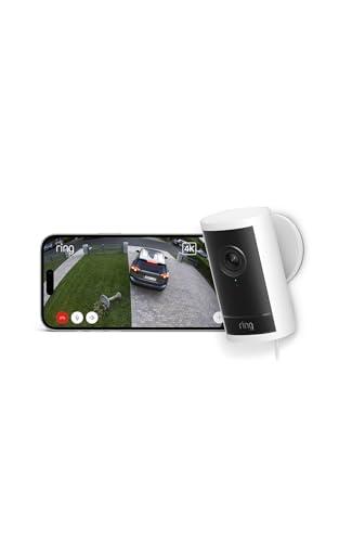 Ring Videocamera esterna Pro Plug-In (Outdoor Camera Pro, ultimo modello) | Videocamera di sicurezza | Retinal 4K, zoom 10x | Prova gratuita di 30 giorni piano d'abbonamento Ring