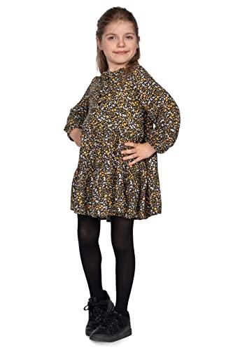 looksy Collant da ragazza tinta unita 40 den in morbida microfibra opaca collant con piedi per bambini casual danza scuola balletto età 3-12 anni, nero, 3-4 Years