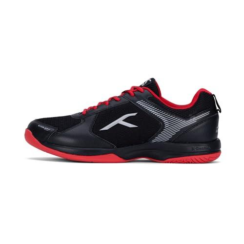 HUNDRED Court Star Non-Marking Professional Badminton Shoes for Mens (Black/Gold, EU 46/UK 11/US 12) | X-Cushion Protection | Suitable for Indoor Tennis/Squash/Table Tennis/Basketball & Padel