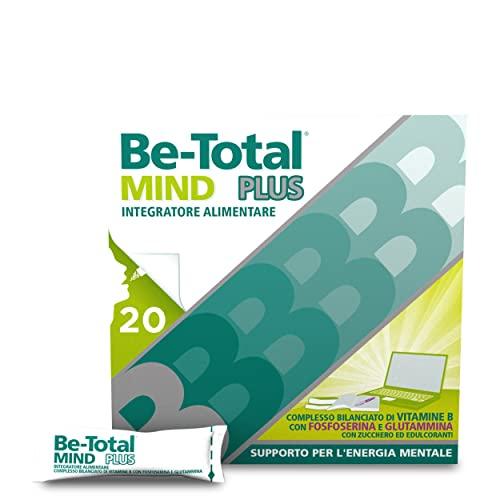 Be Total Mind Plus, Integratore Alimentare di Vitamine B con Fosfoserina e Glutammina, contro la Stanchezza Mentale, Ideale per Adulti e Bambini 6+, Senza Glutine e senza Lattosio *, 20 bustine
