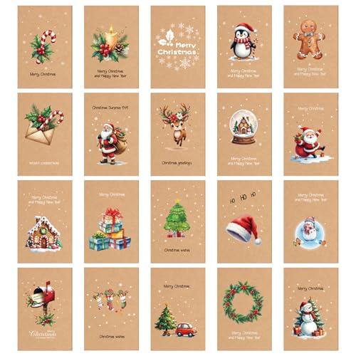 Zyluniy Set di 24 biglietti di Natale con busta, biglietti di Natale, biglietti di auguri, biglietti di auguri, biglietti di auguri, biglietti di Natale con buste, biglietti di Natale, amici e