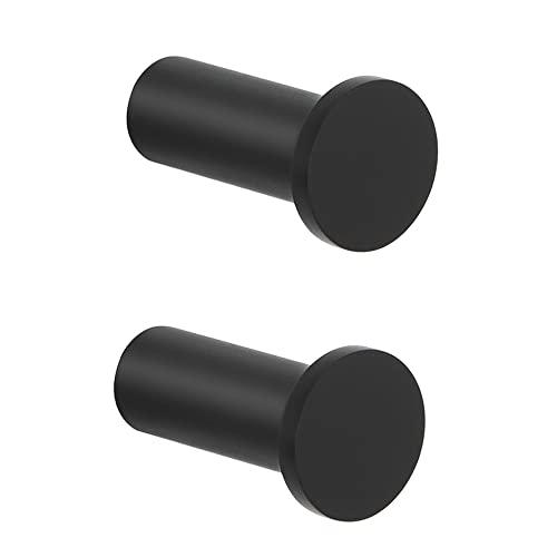 SAYAYO Ganci Accappatoio Bagno Nero in Acciaio Inox Ganci Appendiabiti, Appendi Strofinacci Cucina Gancio da Parete Appendi Accappatoio Bagno Capacità Carico 15 kg, 2 Pezzi, EGOY001Y-B-2P
