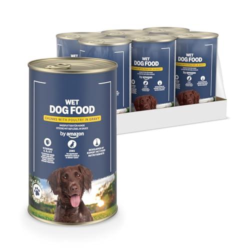 by Amazon, Cibo umido per cani, bocconcini di pollame in salsa, 6 x 1,24 kg