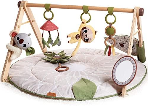 Tiny Love Boho Chic Gymini, Palestrina Neonato Multifunzione per bambini 0+ mesi, Tappeto Gioco Bambini Imbottito, 20 attività, Arco Gioco Legno Naturale, tessuti premium, collezione Boho Chic