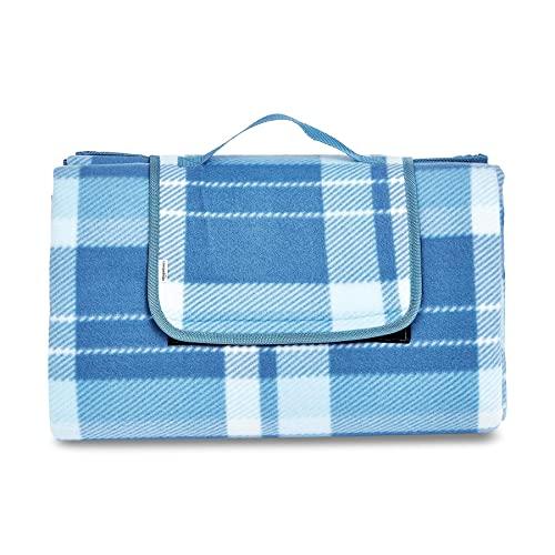 Amazon Basics Coperta da picnic con retro impermeabile, 200 x 200 cm, Blu