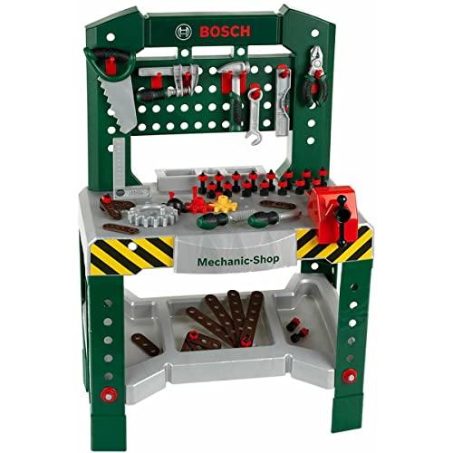 Theo Klein 8574 Banco da Lavoro Bosch da 77 Pezzi con cacciavite, Chiave Inglese, Martello e Molto Altro, Piano di Lavoro con Funzione, 57 x 35 x 86 cm, Giocattolo per Bambini a Partire dai 3 Anni